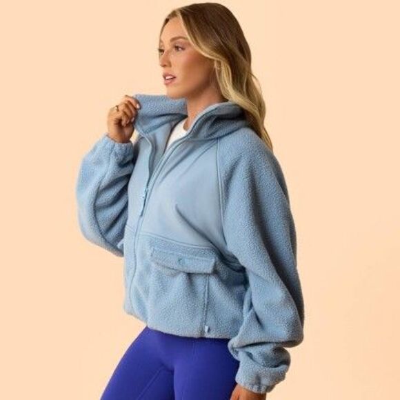 Blogilates Jackets & Blazers - Open Box - Blogilates -  Women's Bonfire Fleece Jacke Light Blue